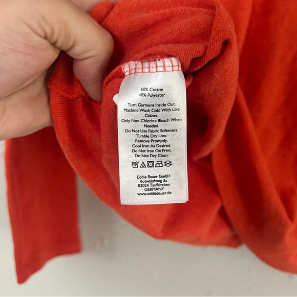 🦋 Eddie Bauer Orange Long Sleeve Tee Casual Comfy Classic Large - Picture 3 of 6